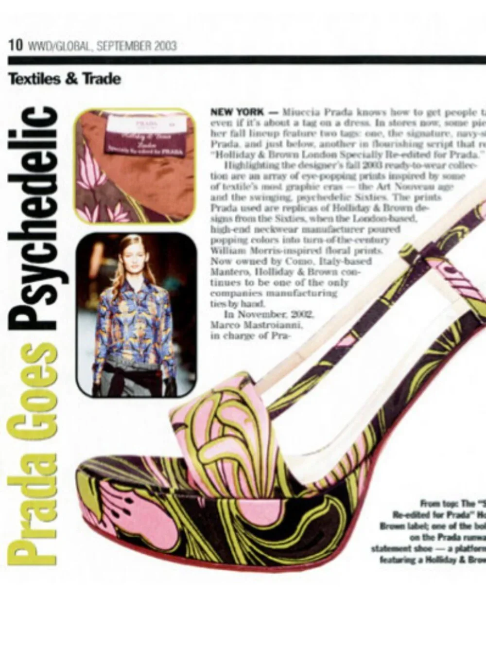 Prada x Holliday & Brown Vintage 2003 Tulip Platform Slingback Sandal 40 | 9.5